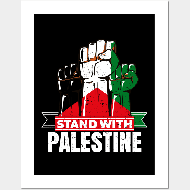 Stand With Palestine Will Be Free Flag Free Jerusalem, Free Gaza Wall Art by JJDezigns